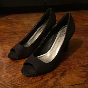 CL by Laundry Suede open toe heels